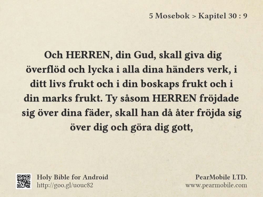 5 Mosebok, Kapitel 30:9